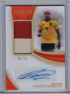 2018-19 Panini Immaculate Gold Patch Auto Vincent Kompany #05/10 🇧🇪 Belgium - Picture 1 of 2