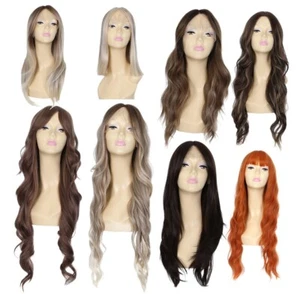 Heat Resistant Wigs Long Wig Fashionable Glue Less Cosplay Fringe Wavy Curly - Picture 1 of 9