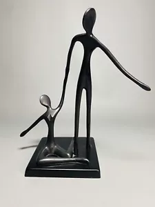 Figura de bronce de bailarines de ballet Bodrul Khalique hombre y mujer 10,25" arte sueco - Imagen 1 de 8
