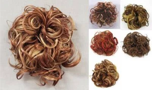 KATIE X-LARGE CURLY HAIR SCRUNCHIE PONYTAIL HOLDER HAIRPIECE EXTENSION MESSY BUN - Picture 1 of 13