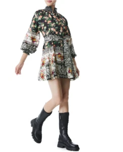 NEW Alice + Olivia Janis Belted Mix Floral Print Dress - Size 8 #EP122 - Picture 1 of 9