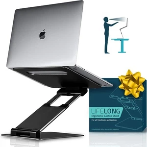Ergonomic Adjustable Laptop Riser - Fits 10-17 Inch Laptops & MacBooks - Port... - Picture 1 of 5