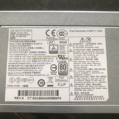 For HP ProDesk 400 600 800 G3 G4 250W D16-250P1A Power Supply L08417-002 - Image 1 of 3