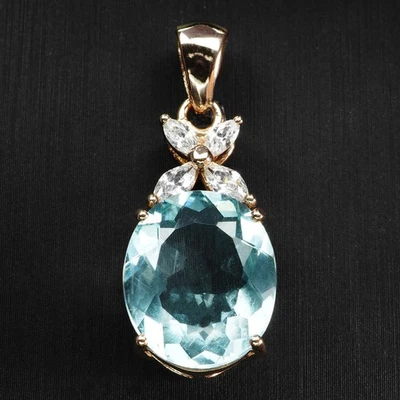 Pingentes de prata esterlina 925 Classically Baby azul água-marinha 6,20 quilates ouro rosa - Imagem 1 de 4