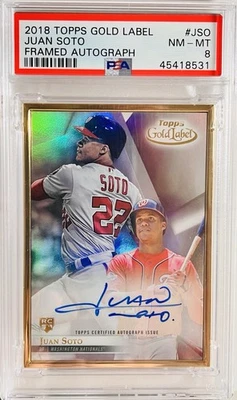 2018 Juan Soto Gold Label Framed Auto Low Pop PSA 8🔥 - Image 1 of 2