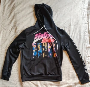 JoJo's Bizarre Adventure Unisex Anime Pullover Hoodie. Black Polyester. Bars - Picture 1 of 7