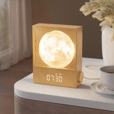 Sunrise Alarm Clocks for Heavy Sleepers,Rotatable Moon Light with Gentle Wake-Up - Image 1 of 4
