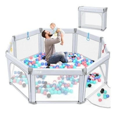 Cercadinho dobrável para bebês 71 x 71 crianças brinquedo grande, forma e tamanho ajustáveis - Imagem 1 de 4