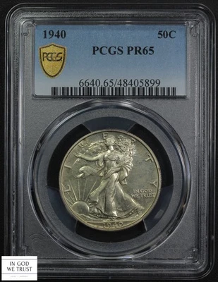 1940 Proof Walking Liberty Silver Half Dollar 50C PCGS PR 65 - Image 1 of 4