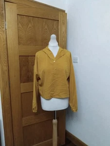 Made In Italy hooded long sleeve cropped top Colour Orange One Size (8-16) - Picture 1 of 5