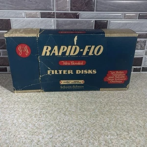 Vintage Johnson & Johnson Rapid Flow Filterscheiben ungeöffnete Werbebox - Bild 1 von 14