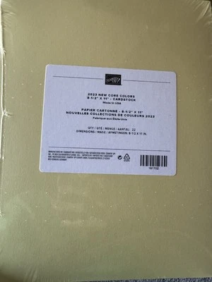 Stampin Up 2023 NEW CORE COLORS 8.5 x 11 NEW SEALED 22 sheets CARDSTOCK - Image 1 of 2