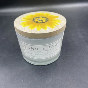Sand and Paws Candle Sun washed citrus Neutralizes Pet Odor New - Picture 1 of 5