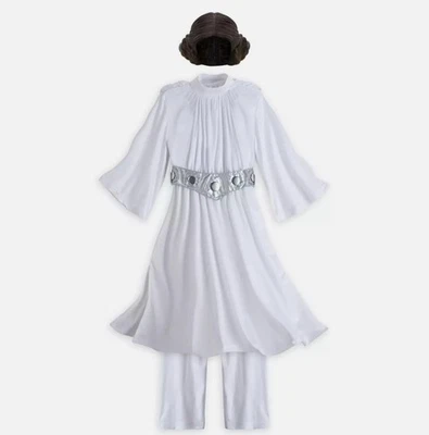 DISNEY STORE Star Wars Princesa Leia DELUXE Bata con Capucha Disfraz con Peluca talla 5-6 Foto 1 de 4
