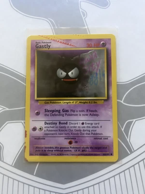 Pokemon Error Misprint Ink Blot Printer Hickey Vintage WOTC Gastly Base Set - Image 1 of 2