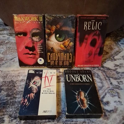 Rare Cult  Horror VHS Lot Waxwork II, Candyman 3, The Relic, Howling IV, Unborn - Image 1 of 2