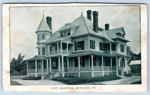 1911 CITY HOSPITAL RUTLAND VERMONT VT ANTIQUE POSTCARD - Picture 1 of 2