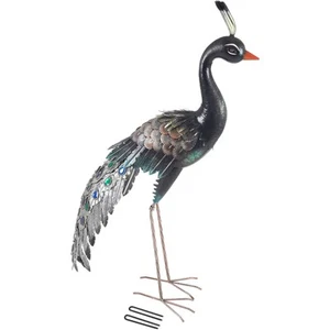 Outdoor Peacock Garden Statue 37" Tall Metal Yard Art Lawn Ornaments and Statues - Picture 1 of 7