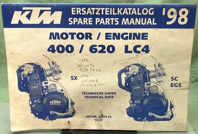Original KTM 320423 SC EGS Motor/Motor 400/620 LC4 Repuestos Manual 1998 Foto 1 de 3
