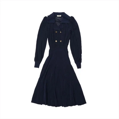 Vestido Fendi 20 Años Poliéster × Rayón 38 Damas Azul Marino FZD849 Con Interior Foto 1 de 4