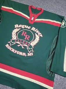 Camiseta deportiva de hockey vintage de la Beer League años 70 80 Rogue River Tavern Rockford Michigan - Imagen 1 de 16