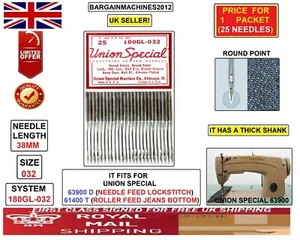SISTEMA DE PUNTADA DE BLOQUEO DE ALIMENTACIÓN CON AGUJA UNION SPECIAL 63900D 180GL CASI NUEVO: 032 COSTURA AGUJA MCHN - Imagen 1 de 3