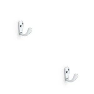 2er-PACK MASSIVMESSING viktorianischer Einzelrobe Mantel Haken Wandmontage Satin Chrom - Bild 1 von 2