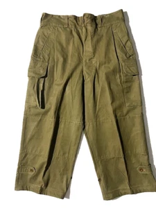 Vintage German Military Olive Drab Green Cotton Cropped Cargo Field Pant sz 36 - Picture 1 of 14