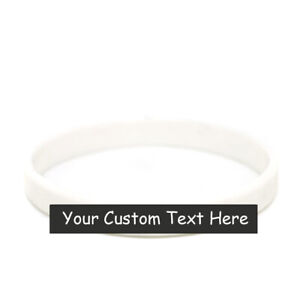 Thin Custom Engraved Silicone Wristbands - Personalized Rubber Bracelets