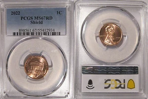 2022 P Lincoln SHIELD Cent  1c PCGS MS67RD - Picture 1 of 2