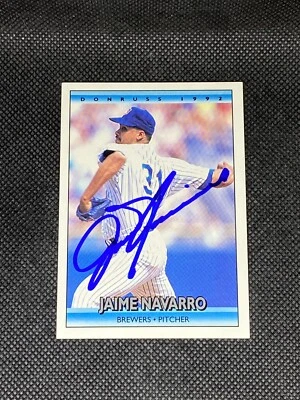 Jaime Navarro Milwaukee Brewers 1992 Donruss Signed Auto #705 ~ COA - Image 1 of 3