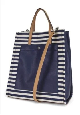 BOLSO NAUTICA RAYAS ÍNDIGO MUJER NAILON GUIJARRO LONA COLOR AZUL/CREMA ARRASTRERO Foto 1 de 4