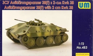 Unimodel 483 Aufklärung Panzer 38 (t) mit 2 cm KwK 38, Modellbausatz im Maßstab 1:72 - Bild 1 von 11