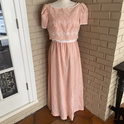 VTG House of Bianchi 80’s Maxi Dress Easter Embroidered Jacket Belt Sz Modern 8 - Image 1 of 4