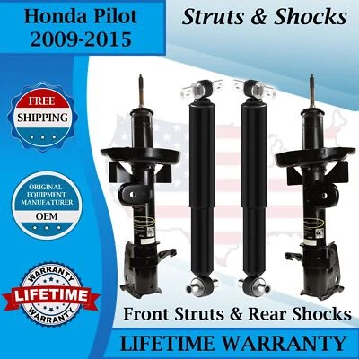 Monroe OEM Front Struts &Rear Shocks For 2009-2015 Honda Pilot Lifetime Warranty Foto 1 de 4
