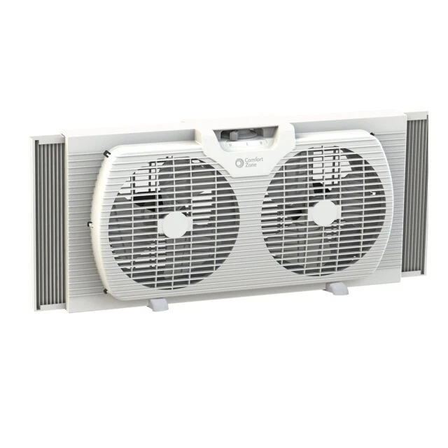 Comfort Zone 3-Speed Dual Blade Window Fan - White