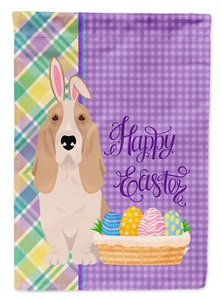 Basset Hound Lemon White Tricolor Easter Flag Garden Size WDK4937GF - Picture 1 of 3