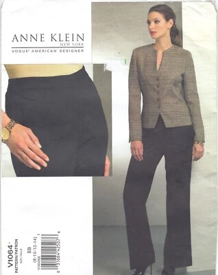 Vogue 1064 uncut Anne Klein pattern size 8-14 jacket darted waist & flared pants - Image 1 of 2