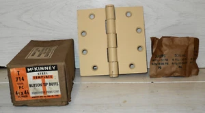 Vintage Mckinney Hinge Coated Steel Template Butt Hinges Set "4 1/2 x "4 1/2 NOS - Picture 1 of 3