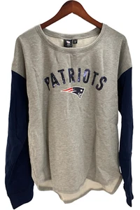 NFL Women's Heathered Crewneck Sweatshirt Patriots - Picture 1 of 2