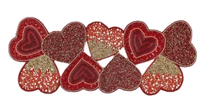 One Hundred 80 Degrees Beaded Hearts Table Runner - Picture 1 of 1