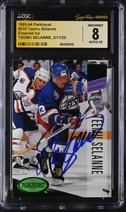 Teemu Selanne 1993-94 Parkhurst Emerald #235 CGC 8 JSA 10 Auto Signature Series* - Picture 1 of 2