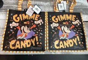 Disney Parks Two Halloween Bag Mickey New Gimme Candy Rush Reusable Bag Totes - Picture 1 of 5