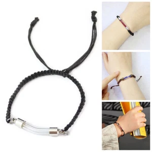 1X Jewellery Glass Vial Perfume Jars Curve Tube Pendant Wishing Bottle Bracelet - Picture 1 of 21