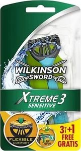 Paquete de 3 navajas de afeitar desechables sensibles Wilkinson Sword Xtreme 3, más 1 gratis - Imagen 1 de 5