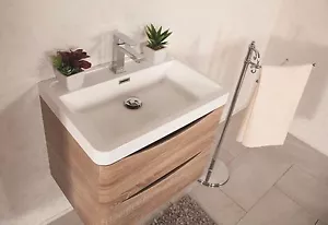 MOBILE BAGNO sospeso moderno 60 cm lavabo e specchio mensola ORTENSIA - Foto 1 di 7