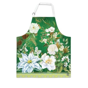 Michel Design Works Cotton Chef's Apron Holiday Winter Blooms - NEW - Picture 1 of 1