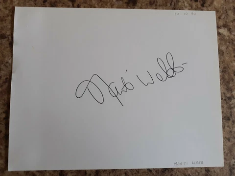 Marti Webb "Freudiana" "Alan Parsons Project" Personally Signed Page AFTAL #216 Cover