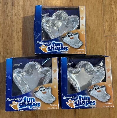 Reynolds Fun Shapes Halloween Ghost Tres 24 Unidades Mini Tazas de Aluminio para Hornear 72  Foto 1 de 4