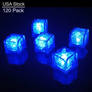 120 PIEZAS Novedad LED Cubitos de Hielo Azul para Bebidas para Elevar Club Boda Fiesta del Vino - Imagen 1 de 7